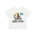 thumbnail image 1 of Inktastic 2nd Birthday Bear on Bicycle 2 Year Old Boys or Girls Toddler T-Shirt, 1 of 5