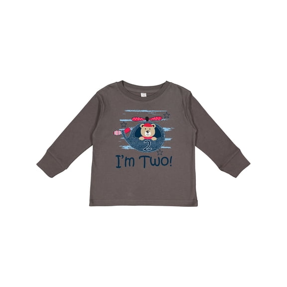 Inktastic 2nd Birthday Boys 2 Year Old Bear Boys Long Sleeve Toddler T-Shirt
