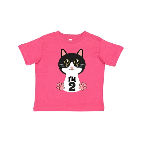 Inktastic 2nd Birthday Cat 2 Year Old Girl Girls Toddler T-Shirt