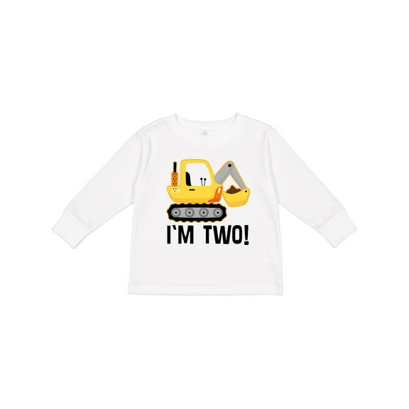 Inktastic 2nd Birthday Construction Truck Boy Boys Long Sleeve Toddler T-Shirt