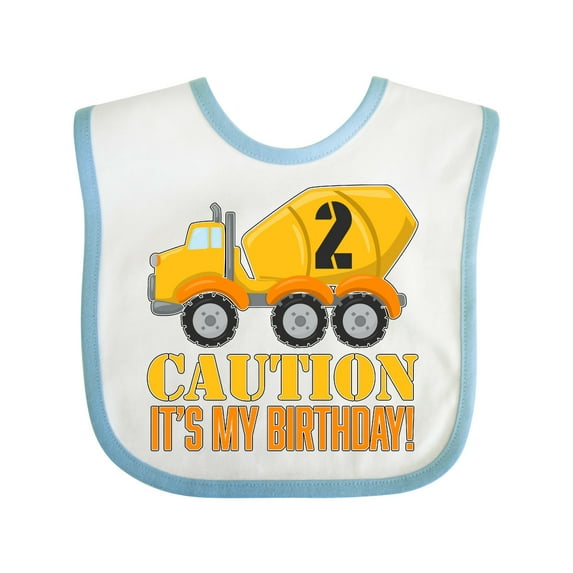 Inktastic 2nd Birthday Construction Truck, Cement Mixer - 2 Years Old Boys or Girls Baby Bib