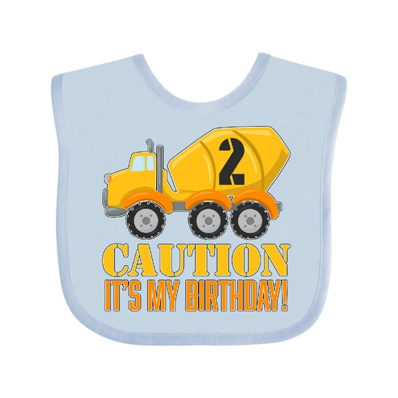 Inktastic 2nd Birthday Construction Truck, Cement Mixer - 2 Years Old Boys or Girls Baby Bib