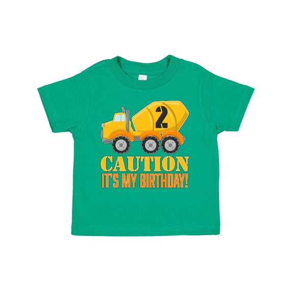 Inktastic 2nd Birthday Construction Truck, Cement Mixer 2 Years Old Boys or Girls Toddler T-Shirt