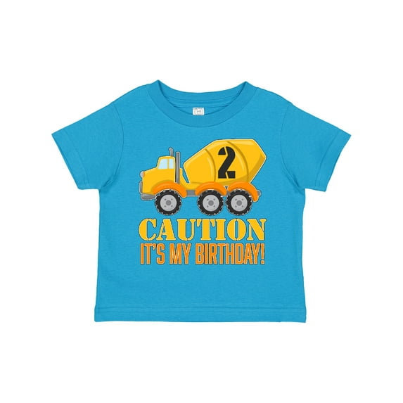 Inktastic 2nd Birthday Construction Truck, Cement Mixer 2 Years Old Boys or Girls Toddler T-Shirt
