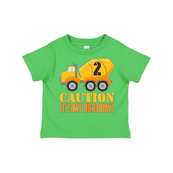 Inktastic 2nd Birthday Construction Truck, Cement Mixer 2 Years Old Boys or Girls Toddler T-Shirt