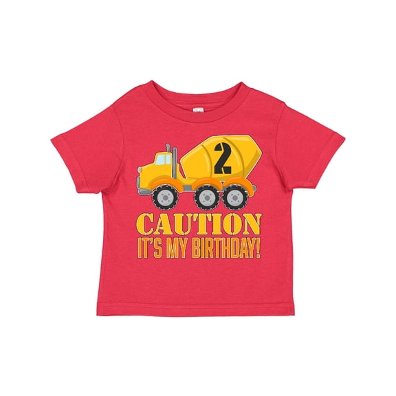 Inktastic 2nd Birthday Construction Truck, Cement Mixer 2 Years Old Boys or Girls Toddler T-Shirt