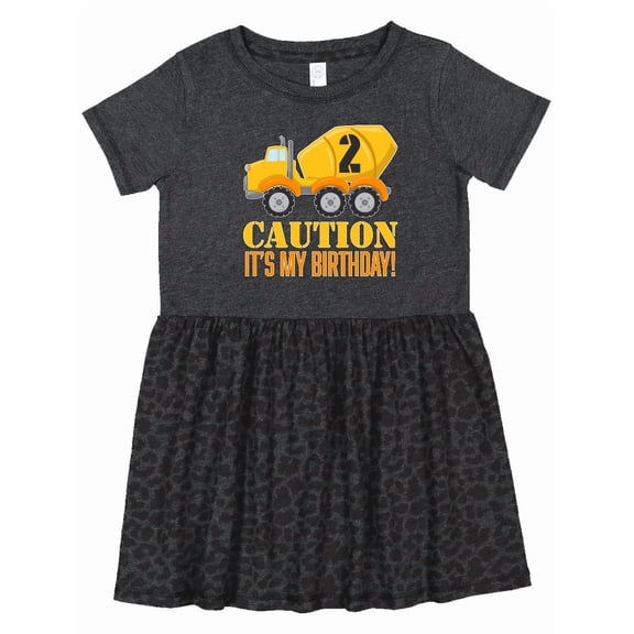 Inktastic 2nd Birthday Construction Truck, Cement Mixer 2 Years Old Girls Toddler Dress