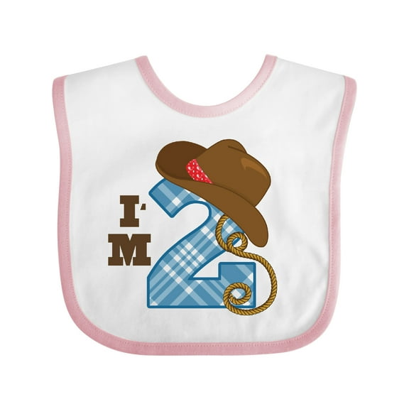 Inktastic 2nd Birthday Cowboy I'm 2 Two Year Old Boys or Girls Baby Bib