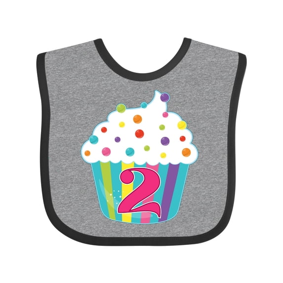 Inktastic 2nd Birthday Cupcake Boys or Girls Baby Bib