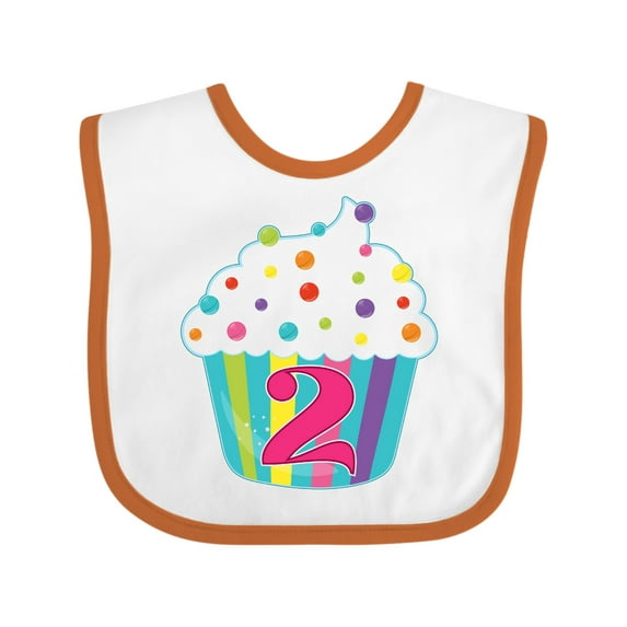 Inktastic 2nd Birthday Cupcake Boys or Girls Baby Bib