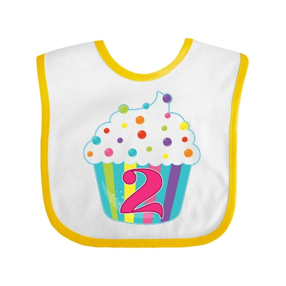Inktastic 2nd Birthday Cupcake Boys or Girls Baby Bib