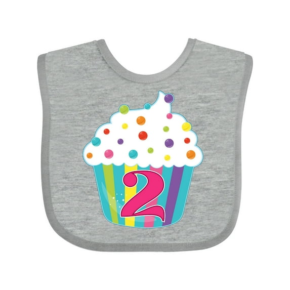 Inktastic 2nd Birthday Cupcake Boys or Girls Baby Bib