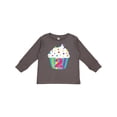 thumbnail image 1 of Inktastic 2nd Birthday Cupcake Boys or Girls Long Sleeve Toddler T-Shirt, 1 of 5