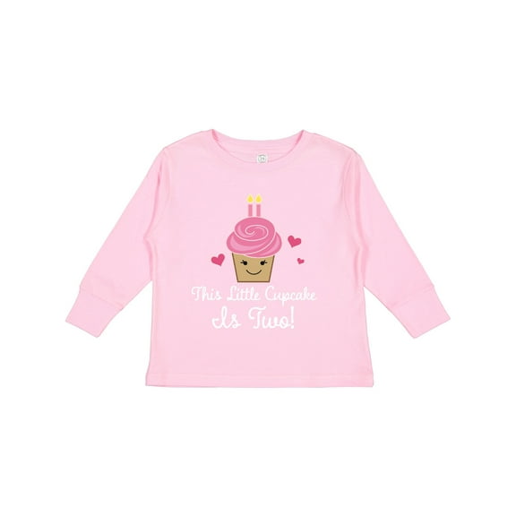 Inktastic 2nd Birthday Cupcake Girls Cute Girls Long Sleeve Toddler T-Shirt