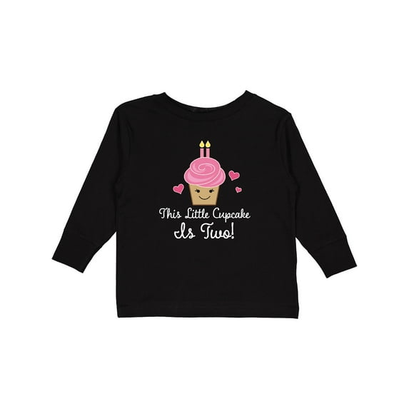 Inktastic 2nd Birthday Cupcake Girls Cute Girls Long Sleeve Toddler T-Shirt
