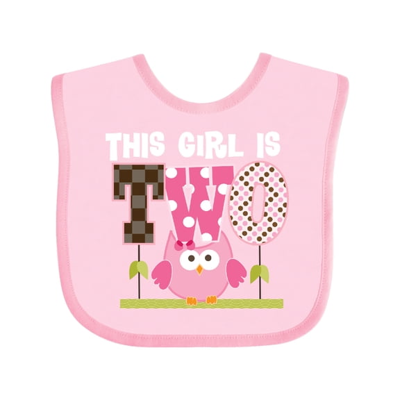 Inktastic 2nd Birthday Cute Owl 2 Year Old Girls Baby Bib