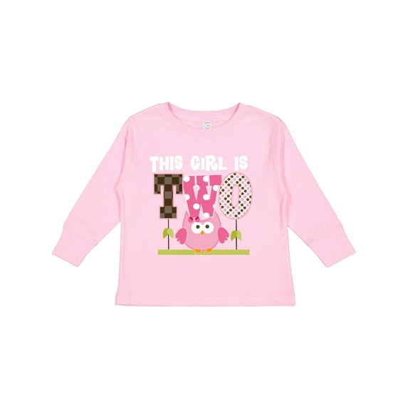 Inktastic 2nd Birthday Cute Owl 2 Year Old Girls Long Sleeve Toddler T-Shirt