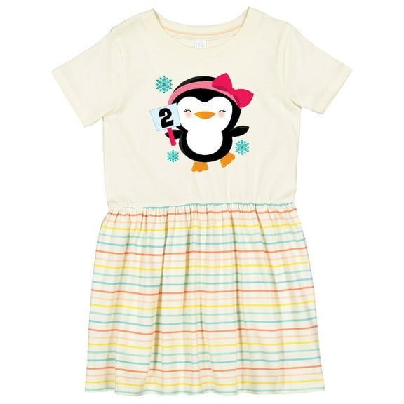 Inktastic 2nd Birthday Cute Penguin 2 Year Old Girl Girls Toddler Dress