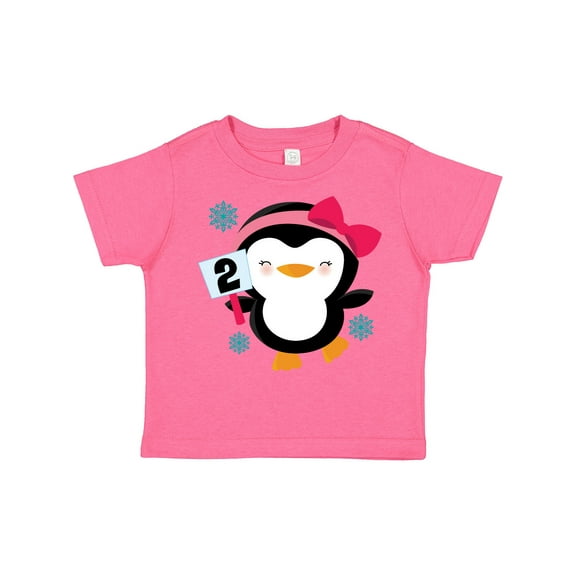 Inktastic 2nd Birthday Cute Penguin 2 Year Old Girl Girls Toddler T-Shirt