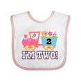 thumbnail image 1 of Inktastic 2nd Birthday Cute Pink Train Girls Baby Bib, 1 of 4