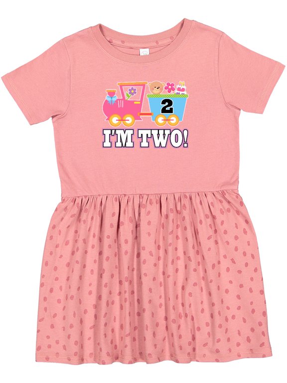 2nd Birthday Cute Pink Train Girls Toddler Dress