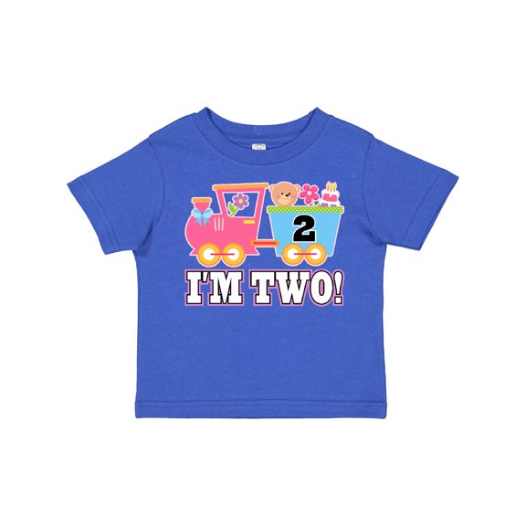 Inktastic 2nd Birthday Cute Pink Train Girls Toddler T-Shirt