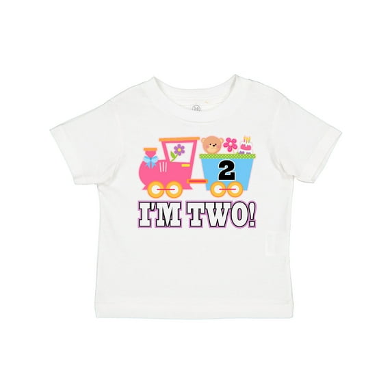 Inktastic 2nd Birthday Cute Pink Train Girls Toddler T-Shirt