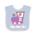 thumbnail image 1 of Inktastic 2nd Birthday Cute Train I'm Two Girls Baby Bib, 1 of 4
