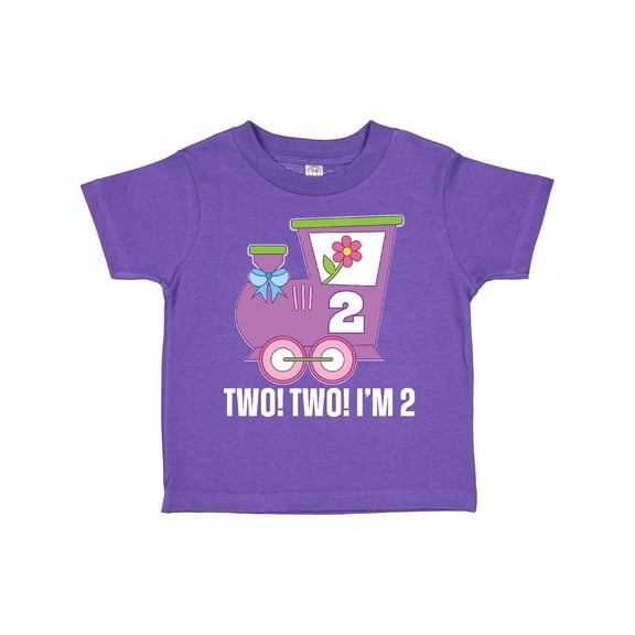 Inktastic 2nd Birthday Cute Train I'm Two Girls Toddler T-Shirt