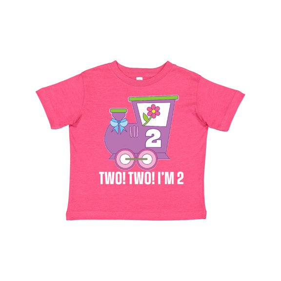 Inktastic 2nd Birthday Cute Train I'm Two Girls Toddler T-Shirt