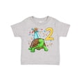 thumbnail image 1 of Inktastic 2nd Birthday Cute Turtle in Party Hat with Confetti Boys or Girls Toddler T-Shirt, 1 of 5