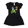 thumbnail image 1 of Inktastic 2nd Birthday Cute Turtle in Party Hat with Confetti Girls Baby Dress, 1 of 5