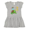 thumbnail image 1 of Inktastic 2nd Birthday Cute Turtle in Party Hat with Confetti Girls Toddler Dress, 1 of 5