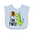 thumbnail image 1 of Inktastic 2nd Birthday Dinosaur 2 Year Old Boy Boys or Girls Baby Bib, 1 of 4