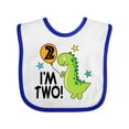 thumbnail image 1 of Inktastic 2nd Birthday Dinosaur 2 Year Old Boy Boys or Girls Baby Bib, 1 of 4