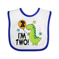 Inktastic 2nd Birthday Dinosaur 2 Year Old Boy Boys or Girls Baby Bib