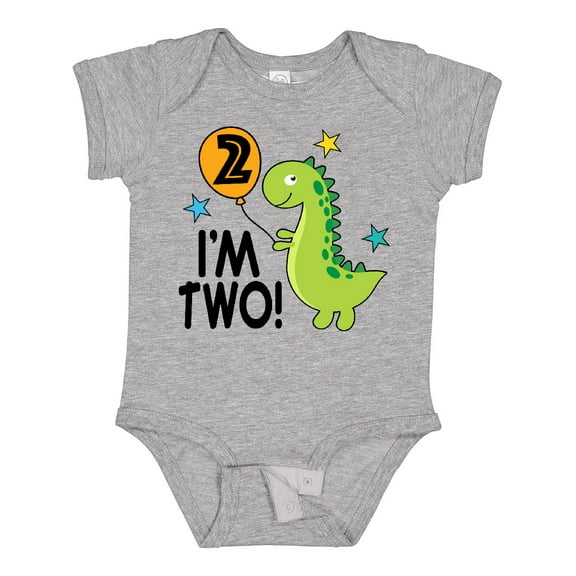 Inktastic 2nd Birthday Dinosaur 2 Year Old Boy Boys or Girls Baby Bodysuit
