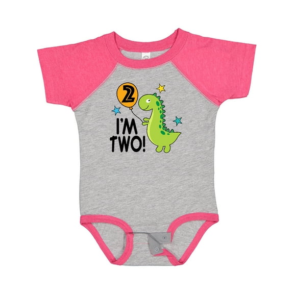 Inktastic 2nd Birthday Dinosaur 2 Year Old Boy Boys or Girls Baby Bodysuit