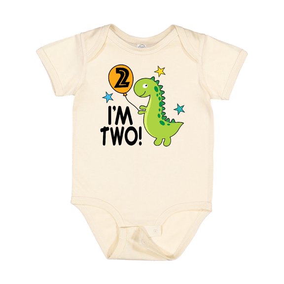 Inktastic 2nd Birthday Dinosaur 2 Year Old Boy Boys or Girls Baby Bodysuit