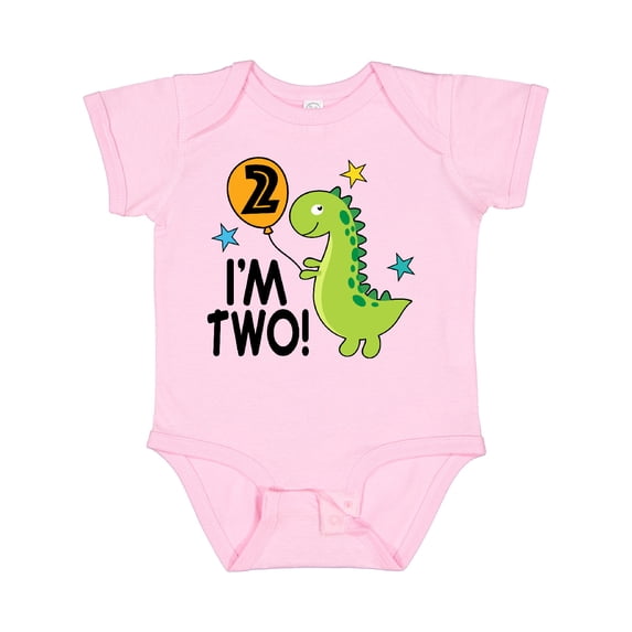 Inktastic 2nd Birthday Dinosaur 2 Year Old Boy Boys or Girls Baby Bodysuit