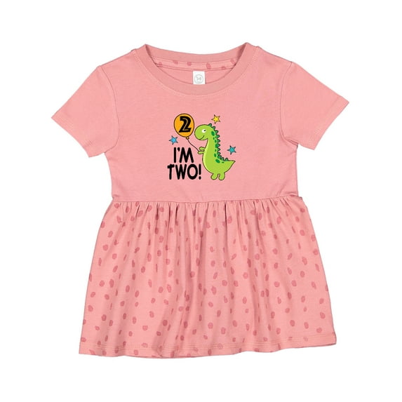 Inktastic 2nd Birthday Dinosaur 2 Year Old Boy Girls Baby Dress
