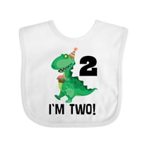 Inktastic 2nd Birthday Dinosaur 2 Year Old Boys Baby Bib