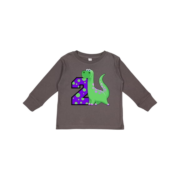 Inktastic 2nd Birthday Dinosaur Boys Long Sleeve Toddler T-Shirt