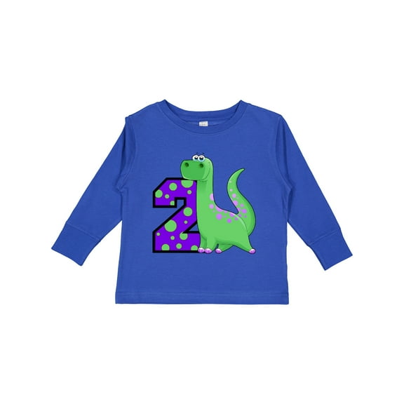 Inktastic 2nd Birthday Dinosaur Boys Long Sleeve Toddler T-Shirt