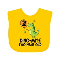 Inktastic 2nd Birthday Dinosaur Party Two Year Old Boys Baby Bib