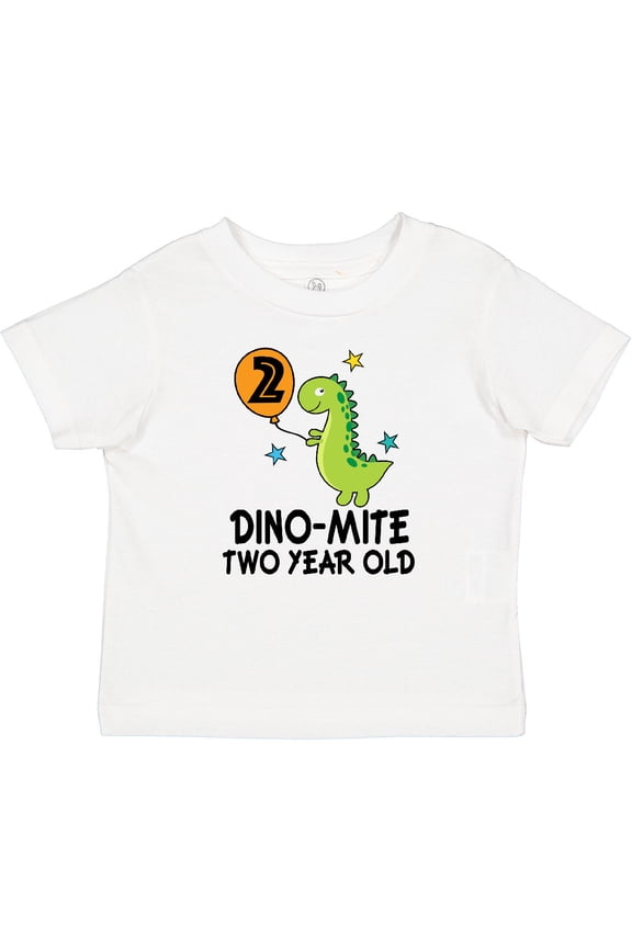2nd Birthday Dinosaur Party Two Year Old Boys Baby T-Shirt