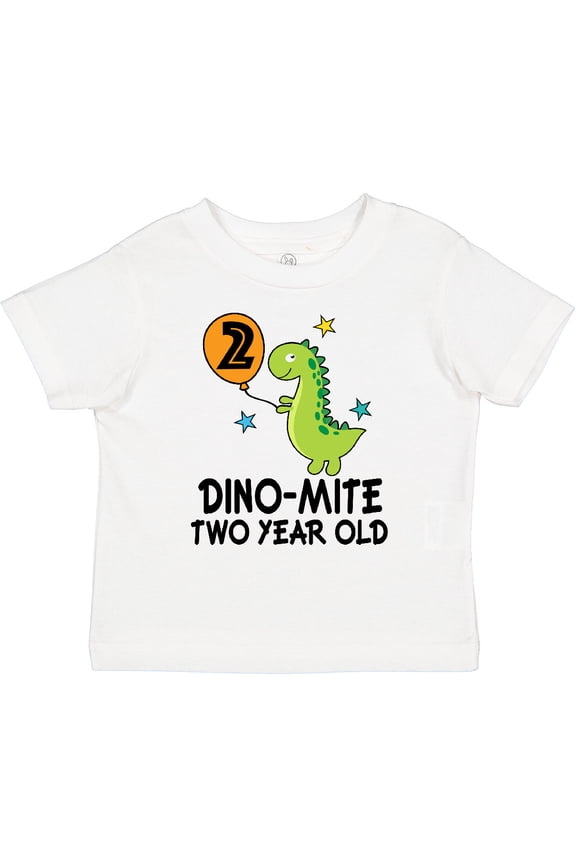 2nd Birthday Dinosaur Party Two Year Old Boys Toddler T-Shirt