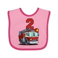 thumbnail image 1 of Inktastic 2nd Birthday Fire Truck Boys or Girls Baby Bib, 1 of 4