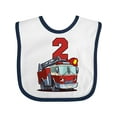 thumbnail image 1 of Inktastic 2nd Birthday Fire Truck Boys or Girls Baby Bib, 1 of 4