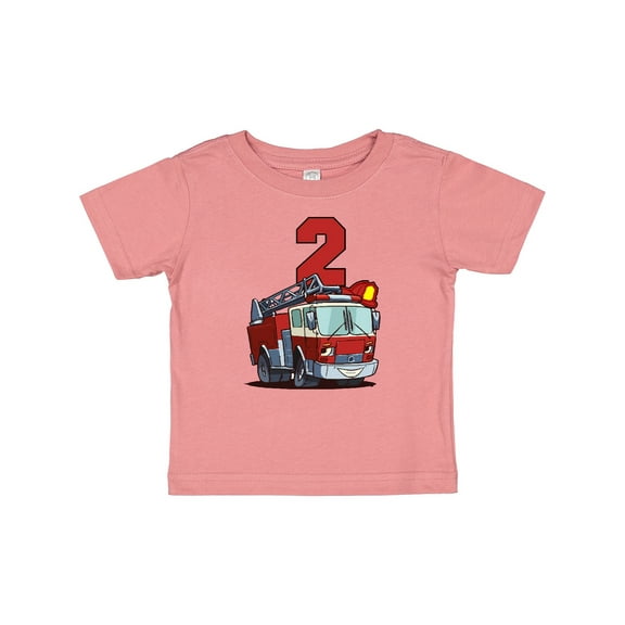 Inktastic 2nd Birthday Fire Truck Boys or Girls Baby T-Shirt